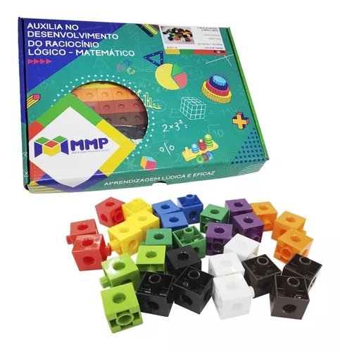 Brinquedo Educativo Blocos De Montar Linked Cubes 100 Peças