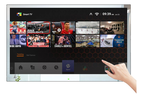 Smart Tv 4k Uhd De 81 Cm Para Baño Panel Táctil Espejo Sinto