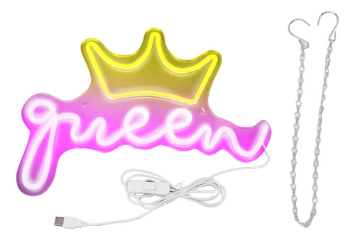 Letrero Led De Neón Usb Para Queen Para Crown Supply