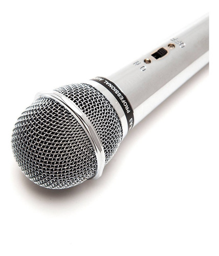 Microfono Dinamico Vocal Metalico Cromado + Cable Canon Pack