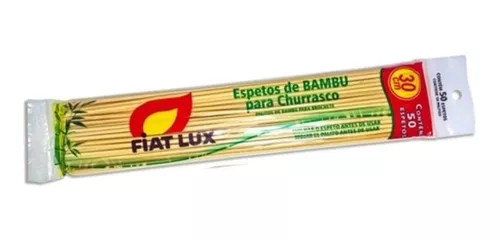 Imagem 1 de 4 de Espetos De Bambu Churrasco Fiat Lux 30cm C/50 Unidades