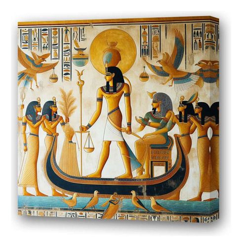 Cuadro 30x30cm Osiris Resurrección Y Juicio Egipto M2