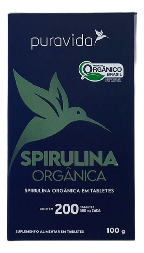 Spirulina Orgânica - Puravida 200 Tabletes