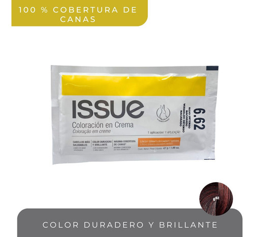 Tinte Capilar En Crema. Issue Baseline. Sachet 47g Tono 6.62 Rojo Intenso Nacarado