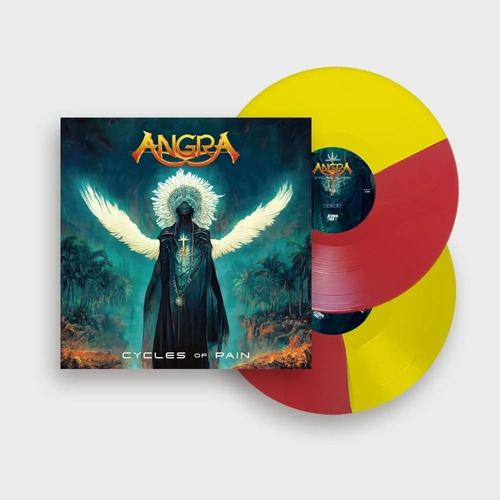 Lp Duplo Angra Cycles Of Pain Versão Do Álbum Limited Edition Red E Yellow Split Vinyl Capa Dupla Importado Germany