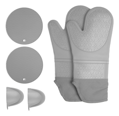 Guantes De Silicona Grises, Aislantes, Espesos, Barbacoa, Mi