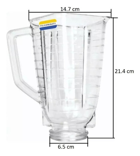 Vaso Licuadora Oster Policarbonato Con Tapa Portavaso Aspas