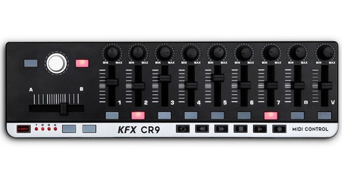 Kfx Cr9 Controlador Midi Usb Daw 9 Faders Botões Knobs Loja