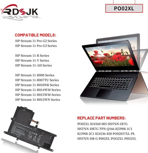 Po02xl Batería Para Computadora Portátil Para Hp Stre...