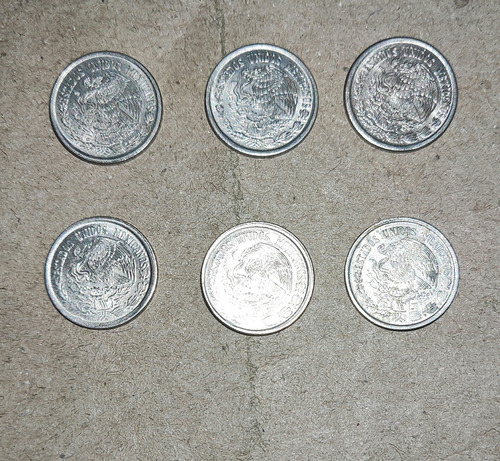 6 Monedas Antiguas De 10 ¢ Maíz, De 1980 (Usado)