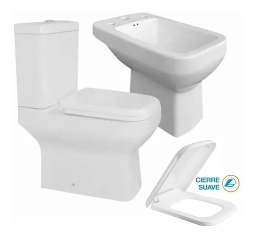 Combo Sanitarios Pringles Dioniso Inodoro Mochila Bidet Tapa