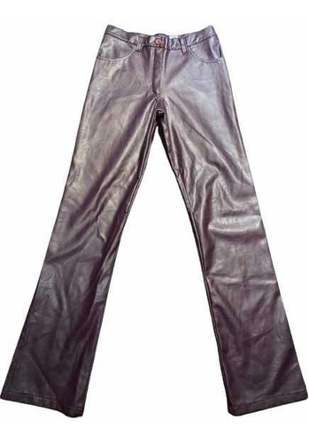 Pantalón Engomado Violeta Oscuro Ancho Mujer Talle Xs