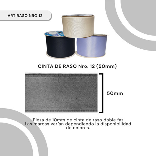 Cinta Raso Doble Faz N°12 50mm X Rollo 10mts Naranja Directorio