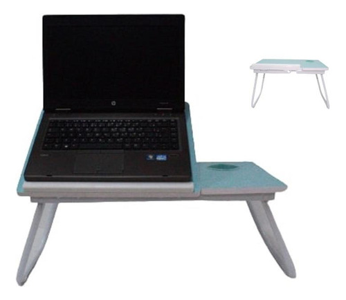 Suporte Para Notebook Mesa Madeira Cama Multifuncional Azul