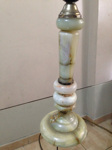 Lámpara De Onix Y Bronce 33,5cm De Altura X 15cm Diámetro (Usado)