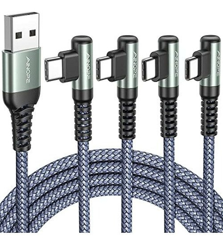 Cable Usb C Ainope [4 Unidades, 3.1a] Cargador Tipo C De Car