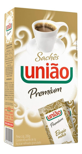 Açúcar Granulado União Premium 200g com 40 sachês