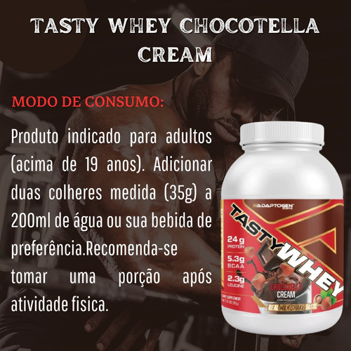 Tasty Whey 900g Sabor Chocotella Cream - Adaptogen
