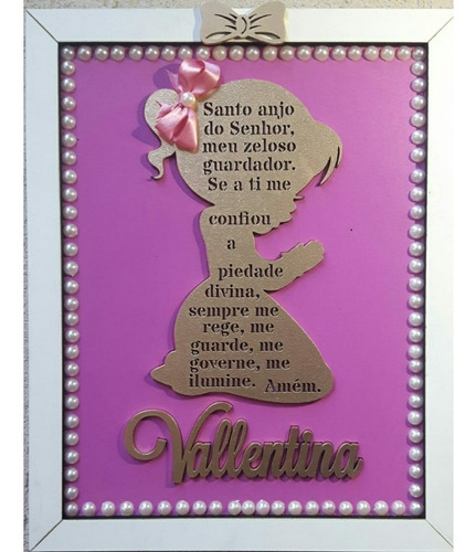 Quadro Infantil Personalizado Oração Mdf