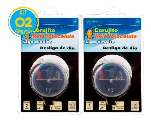 Relé Fotocélula Corujito Qr51 Qualitronix Kit 2 Unidades