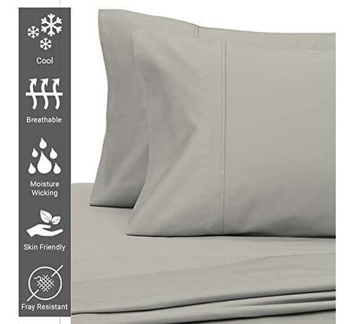 Fundas De Almohada King De Algodon 400 Hilos Color Plateado
