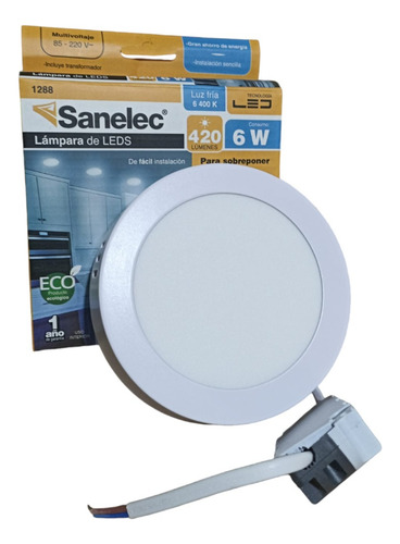 Lámpara Circular Sobreponer 6w Luz Fría