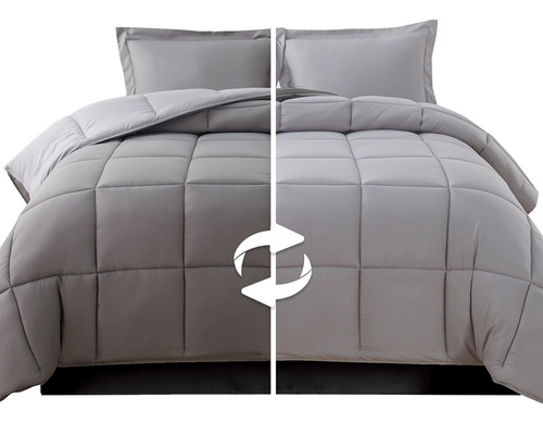 Juego De Edredón Reversible 3 Piezas Suave Acolchado