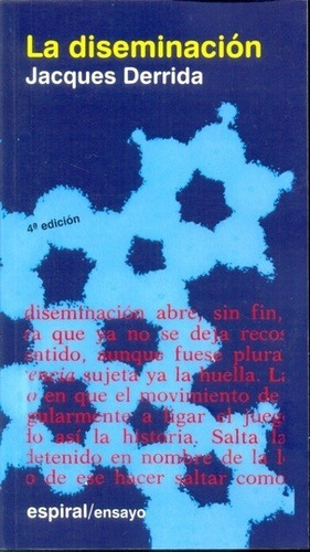 La Diseminación, De Jacques Derrida. Editorial Fundamentos (g), Tapa Blanda En Español