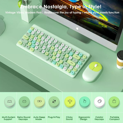 Kit Teclado Y Mouse Inalambrico Pilas Con Receptor Usb Surtido