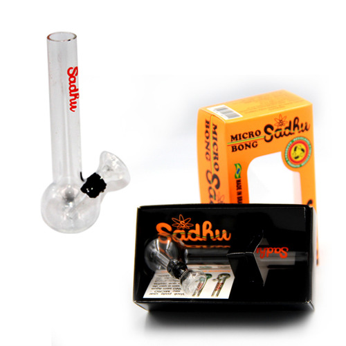 Pipa Sadhu Bong Micro Bong Glass de 8,3 cm