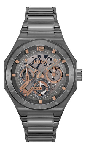Hugo Reloj Hombre Plateado, Analógico, Acero, 3 Esferas