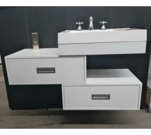 Vanitory Mueble Baño Laqueado Colgante Marmoreo Manhattan 50