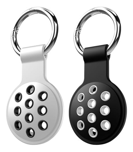 2 Pack Airtag Holder Con Keychain, Soft Silicone Case Comp.