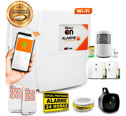 Kit Alarme S/ Fio Wifi Residencial 3 Sensores App Celular