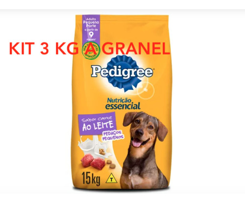 Kit 3 Kg A Granel Pedigree Essencial Adultos Raças Pequena