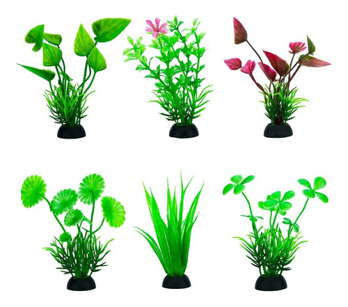 Imagen 3 de 3 de Plantas Artificiales Decoración 20cm Peces Pecera Acuario