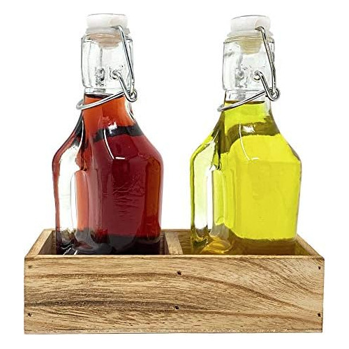 Oil And Vinegar Dispenser Set Cruet Glass Bottles With ...