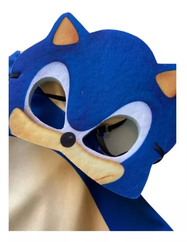 Fantasia Infantil Menino Sonic Com Máscara Plastico Curto