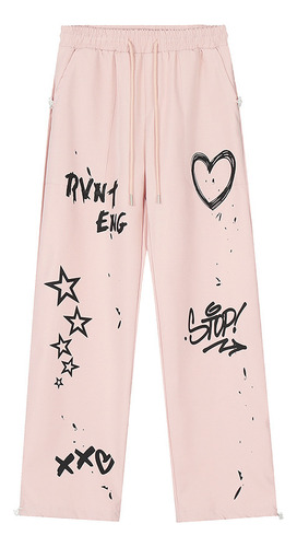 Graffiti Design Sense Casual Pants Loose Sports Wide Legs