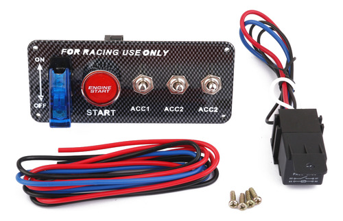 Painel De Controle De Ignição Com Led Azul Para Carro De