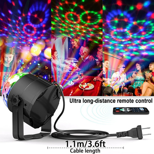. 2 Uds Globo Colorido Led Luz Láser Iluminación Dj Luces