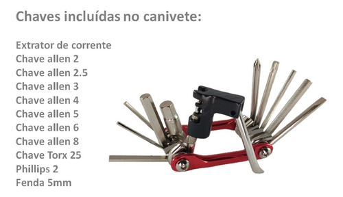 Imagem 3 de 8 de Kit Ferramentas 11 Funções Chave Corrente Bike Bicicleta