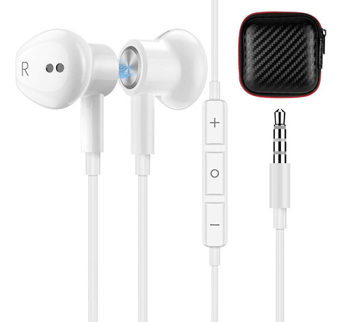 Auriculares Con Cable 3.5mm Titacute Con Microfono Blanco