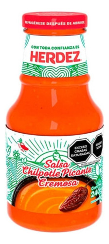 5 Pzas Salsa Herdez Chilpotle Picante Cremosa 240 G
