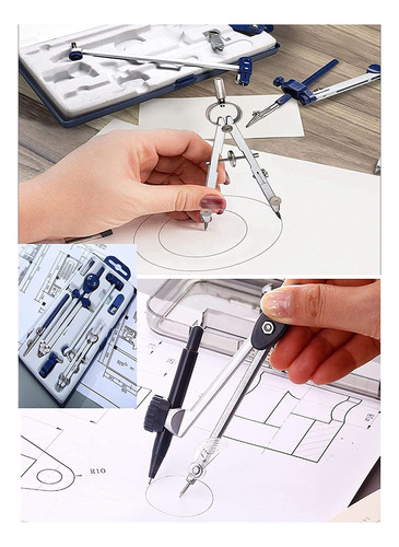 Brújula De Dibujo Para Geometría, Juego De 9 Piezas, Tool Co