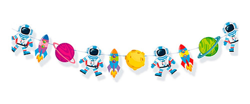 Guirnalda Astronauta Y Planetas Decoración Fiesta Infantil  