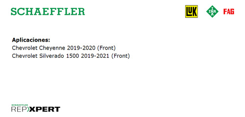 Balatas Delanteras Silverado 1500 2019-2021 Schaeffler Fag