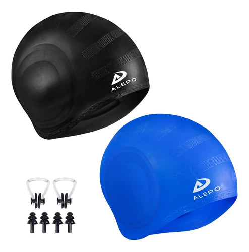 Paquete De 2 Gorros De Natación Unisex Con Protección Auditi