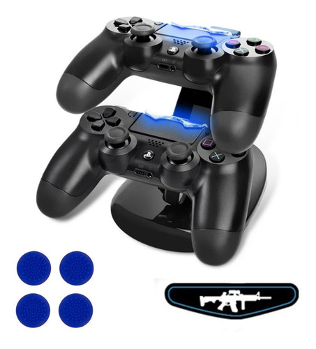 Base De Carga Para Yostin Ps4 Con Cubregrips Led + Lbd