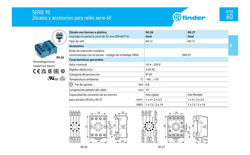 Relevador 11 Pines Redondo Con Base Bobina 230vac Finder